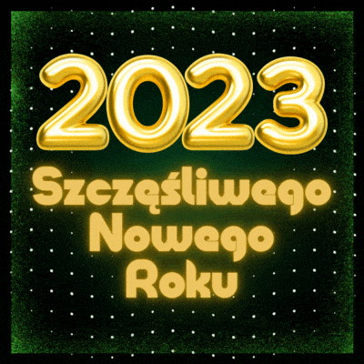 Błyszcząca zielona kartka szczęśliwego nowego roku 2023